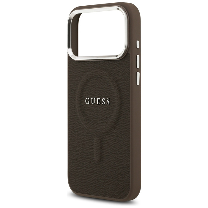 Etui Guess Classic Logo MagSafe do       iPhone 17 Pro Max brązowy
