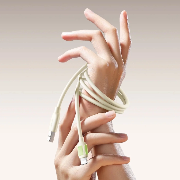 Kabel Joyroom S-A53 30W USB-C - Lightning z fluorescencyjną końcówką 2 m - beżowy