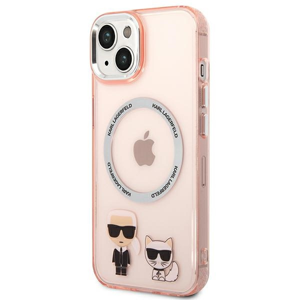 Etui KARL LAGERFELD Apple iPhone 14 Plus Karl & Choupette Aluminium Magsafe Różowy Hardcase