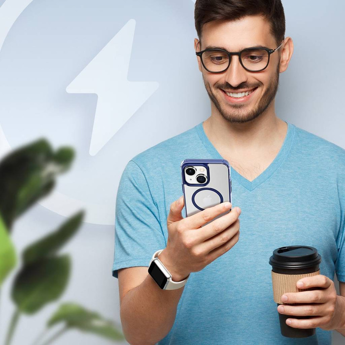 Dux Ducis Clin2 etui iPhone 14 Plus magnetyczny pokrowiec MagSafe niebieskie