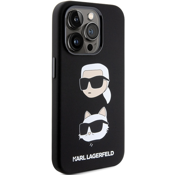 Etui Karl Lagerfeld KLHCP15XSDHKCNK iPhone 15 Pro Max 6.7" czarny/black Silicone Karl&Choupette Head Case