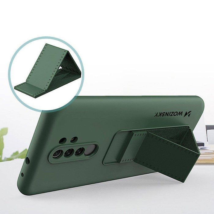 Wozinsky Kickstand Case silikonowe etui z podstawką etui Xiaomi Redmi 9 niebieskie