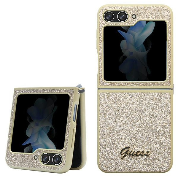 Etui Guess GUHCZF5HGGSHD F731 Galaxy Z Flip5 złoty/gold hardcase Glitter Script Case