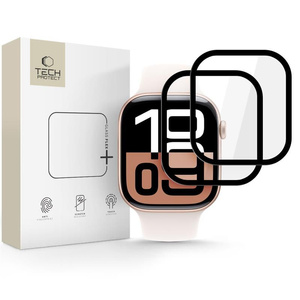 SZKŁO HYBRYDOWE TECH-PROTECT APPLE WATCH 10 (42 MM) GLASS FLEX+ 2-PACK CZARNE