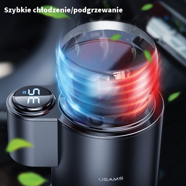 Samochodowy Podgrzewacz Schładzacz USAMS Do Napojów Czarny