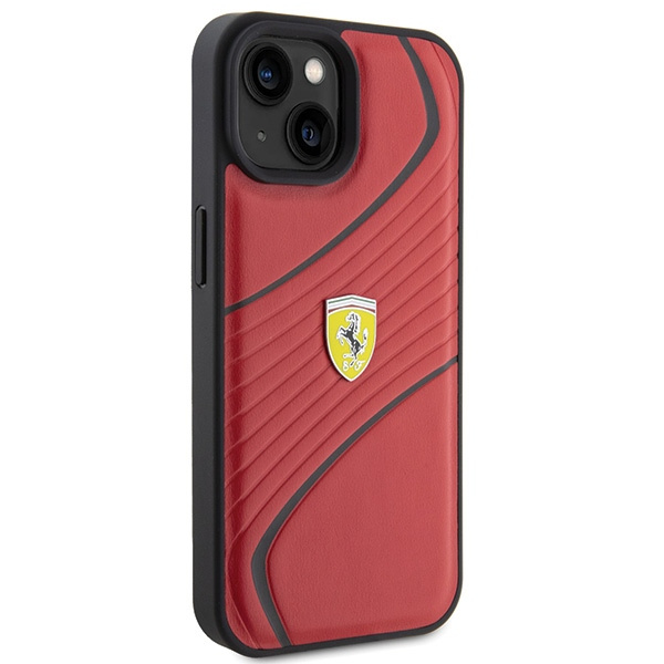 Etui Ferrari FEHCP15SPTWR iPhone 15 6.1" czerwony/red hardcase Twist Metal Logo Case