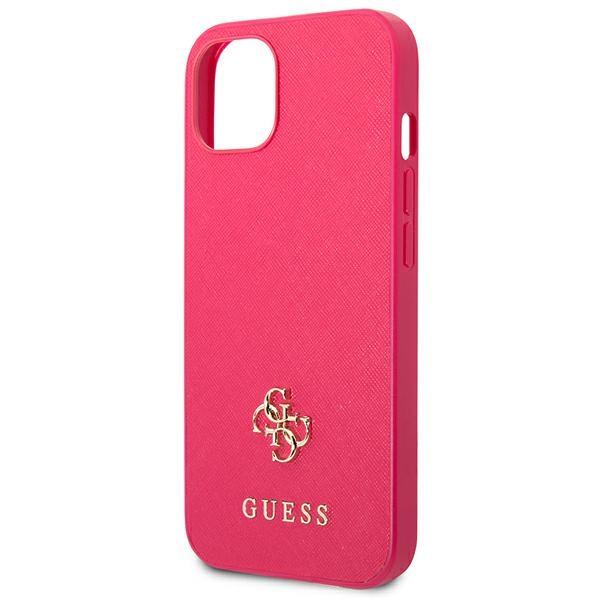 Etui GUESS Apple iPhone 13 Mini Saffiano 4G Small Metal Logo Różowy Hardcase