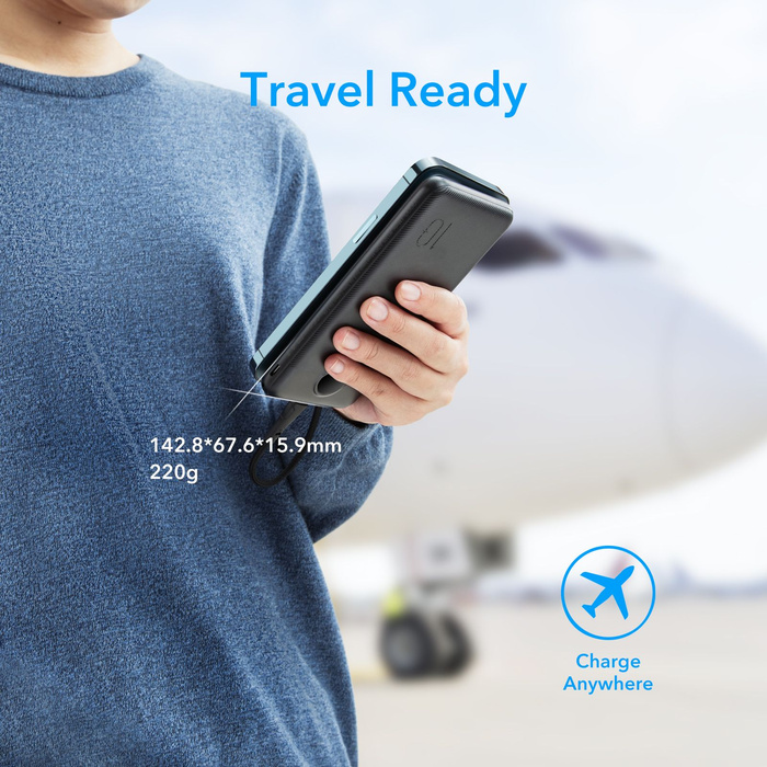 Powerbank Veger L10S (W1105PD) PD QC3.0 2A 20W 10000 mAh czarny 0INT