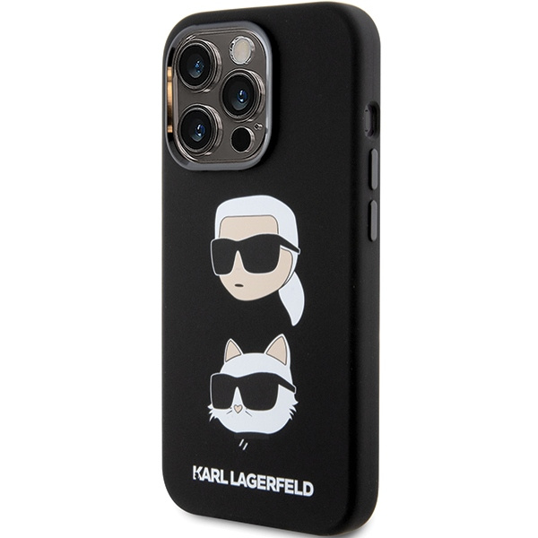 Etui Karl Lagerfeld KLHCP15XSDHKCNK iPhone 15 Pro Max 6.7" czarny/black Silicone Karl&Choupette Head Case
