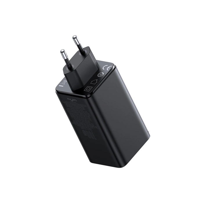 Ładowarka Baseus GaN6 Pro 100W 2 x USB-C 2 x USB-A z czarnym kablem USB-C 100W 1m - czarna