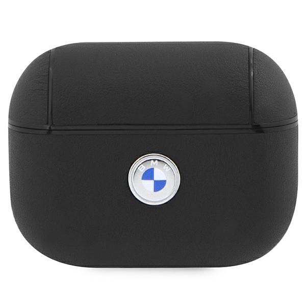 Etui BMW BMAP2SSLBK AirPods Pro 2 cover czarny/black Geniune Leather Silver Logo Case