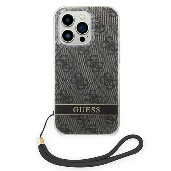 Etui GUESS Apple iPhone 14 Pro 4G Print Strap Czarny Hardcase