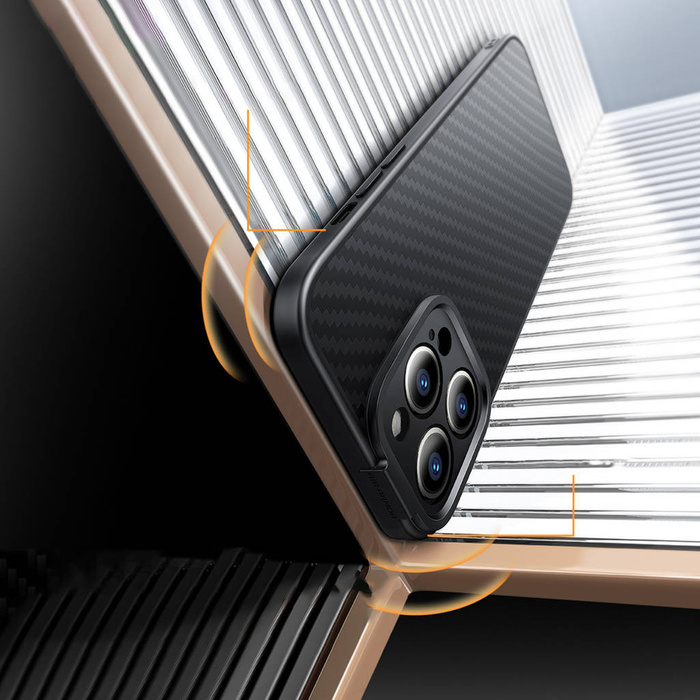 Etui Pancerne etui iPhone 14 Pro kompatybilne z MagSafe szkło hartowane Baseus Synthetic Fiber - czarne Case