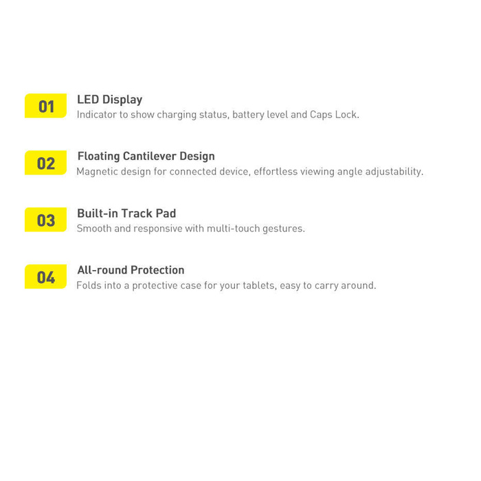Baseus Brilliance klawiatura bluetooth etui iPad Pro 11'' (2018/2020/2021) / iPad Air 4 10.9'' / iPad Air 5 10.9'' / iPad 10 10.9'' (2022) magnetyczne z klapką podstawka szare