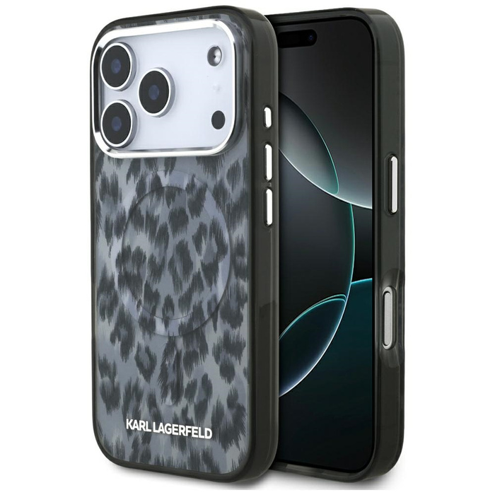 Etui Karl Lagerfeld IML Leopard Pattern  MagSafe do iPhone 17 Pro czarny