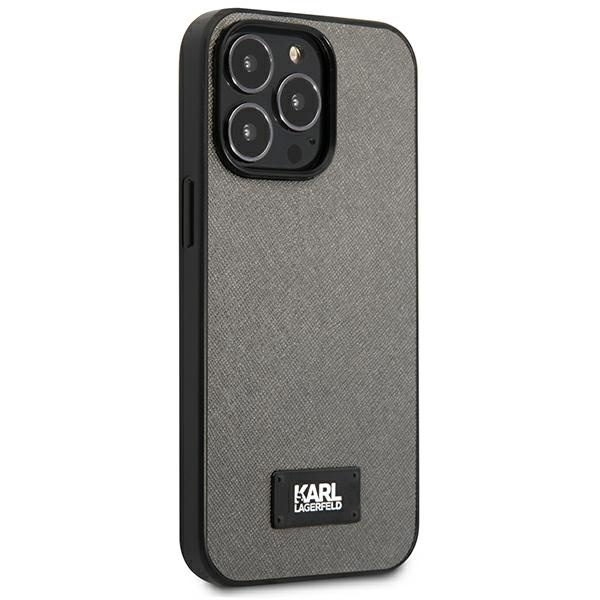 Karl Lagerfeld KLHCP13LSFMP2DG iPhone 13 Pro 6,1" hardcase srebrny/silver Saffiano Plaque