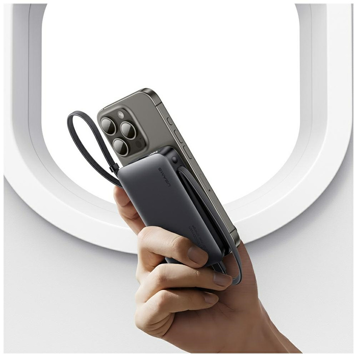 Powerbank USAMS XR Series CD228 10000mAh 20W + kabel USB-C/Lightning czarny