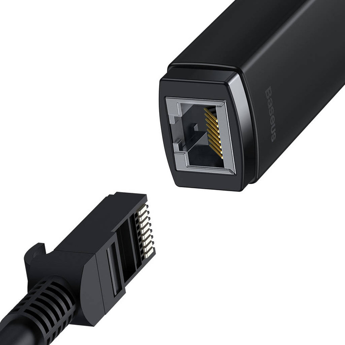  Baseus Lite Series zewnętrzna karta sieciowa USB-A - RJ-45 1Gbps (1000Mbps) czarny (WKQX000101)