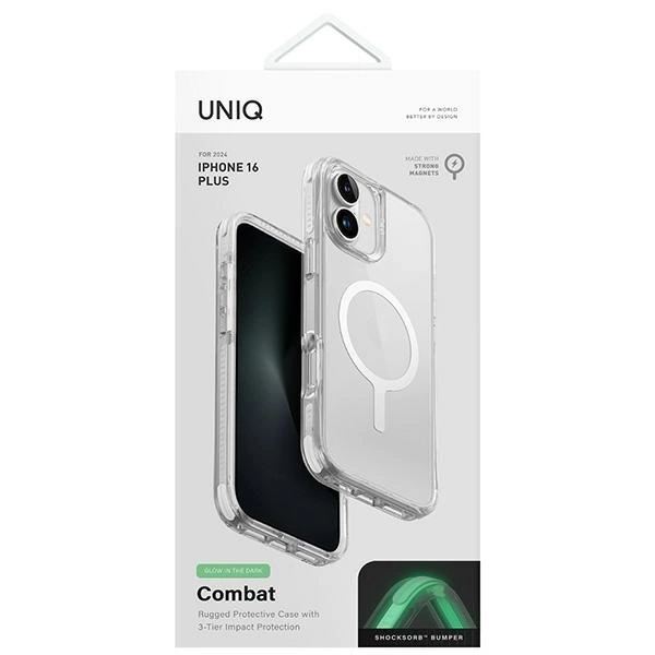 Etui UNIQ Combat iPhone 16 Pro 6.3" Magclick Charging biały/lume white