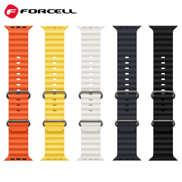 FORCELL F-DESIGN FA12 pasek do APPLE Watch 42 / 44 / 45 / 49 mm pomarańczowy