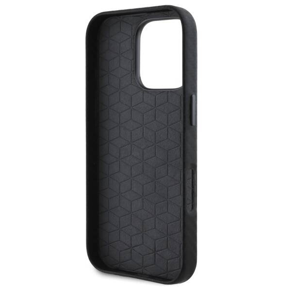 Etui BMW iPhone 16 Pro czarny/black hardcase Carbon Wrapped Metal