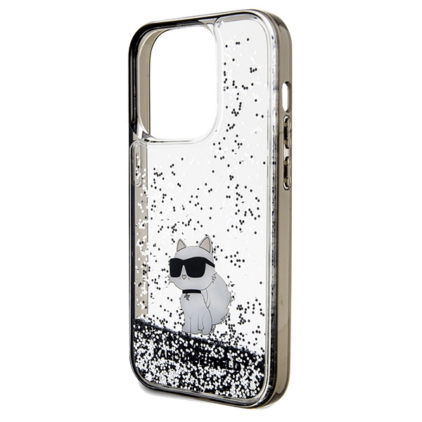 Etui Karl Lagerfeld KLHCP14LLKCNSK iPhone 14 Pro 6.1" transparent hardcase Liquid Glitter Choupette Case