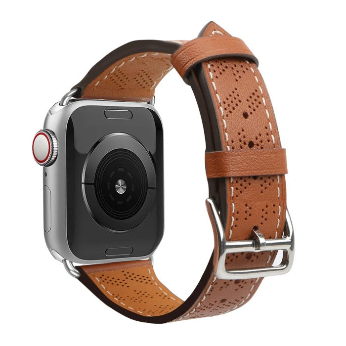 Pasek skórzany Strap Leather do Apple Watch 38 / 40 / 41 mm opaska bransoleta - brązowy