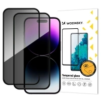 Szkło hartowane Wozinsky Privacy Glass prywatyzujące na iPhone 17 Pro Max, zestaw 2 sztuk