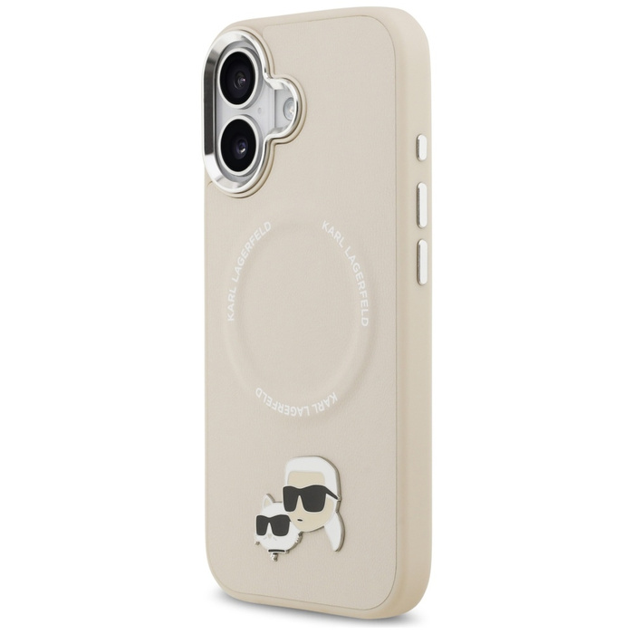 Etui Karl Lagerfeld Karl & Choupette     Pins MagSafe do iPhone 17 beżowy