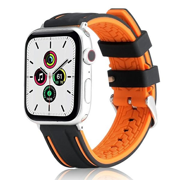 Beline pasek Apple Watch Solid Silicone42/44/45/49mm pomarańczowo-czarny orange/black