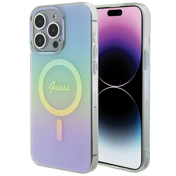 Etui Guess GUHMP15LHITSQ iPhone 15 Pro 6.1" turkusowy/turquoise hardcase IML Iridescent MagSafe Case