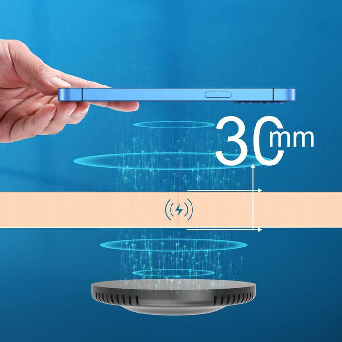 [PO ZWROCIE] Choetech podblatowa ładowarka indukcyjna 10W + ładowarka EU z kablem zasilającym czarna (T590-F)