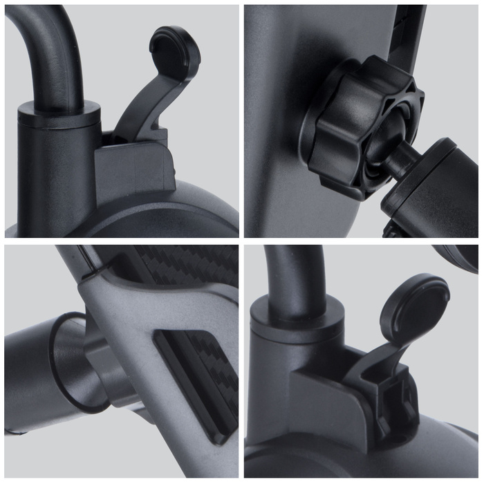 Uchwyt na telefon do samochodu uniwersalny Forcell F-Grip Carbon Bracket ramię 17cm do szyby czarny