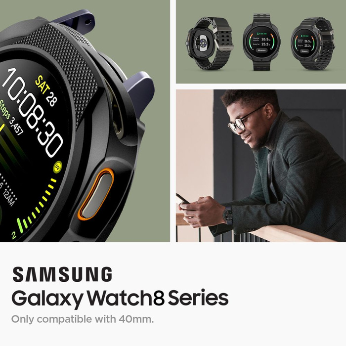 ETUI SPIGEN SAMSUNG GALAXY WATCH 8 40 MM LIQUID AIR MATOWE CZARNE