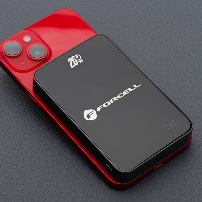 Powerbank zgodny z MagSafe Forcell F-Energy SuperSlim F10K8 QC4.0 PD3.0 15W 10000 mAh czarny 0INT