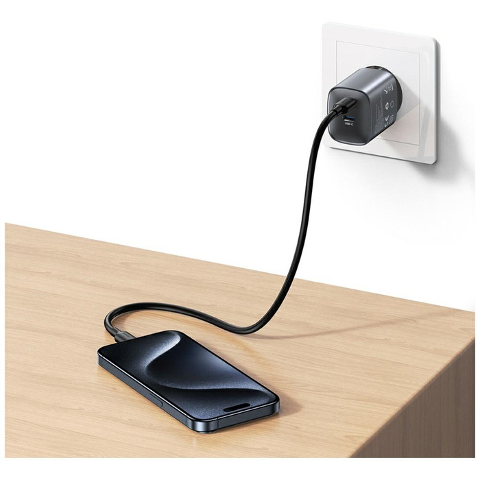 Ładowarka sieciowa USAMS CC305 T66 45W   GaN 2xUSB-C tarnish