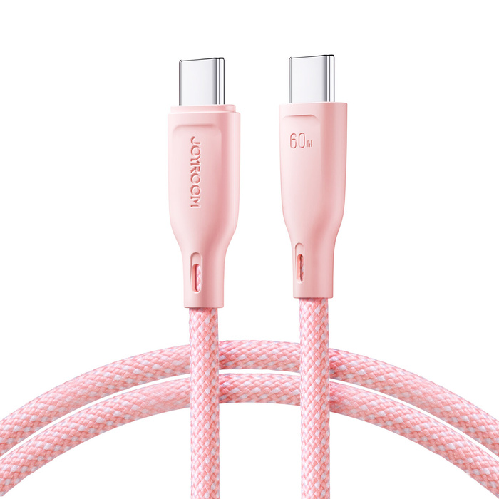 Kabel Joyroom Multi-Color Series SA34-CC3 USB-C / USB-C 60W szybki transfer 1m - różowy