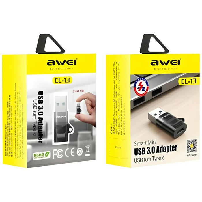 AWEI Adapter CL-13 USB-C/USB-A czarny/black