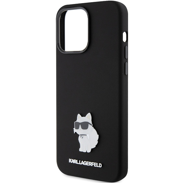 Etui Karl Lagerfeld KLHCP15LSMHCNPK iPhone 15 Pro 6.1" czarny/black Silicone Choupette Metal Pin Case