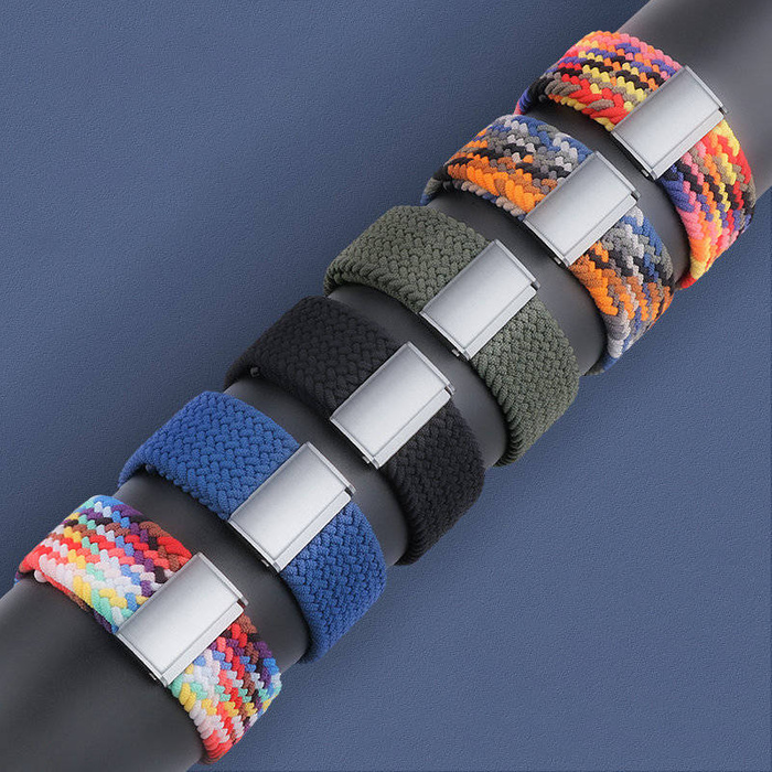 Strap Fabric opaska do Watch 7 / 6 / SE / 5 / 4 / 3 / 2 (41mm / 40mm / 38mm) pleciony materiałowy pasek bransoletka do zegarka niebieski