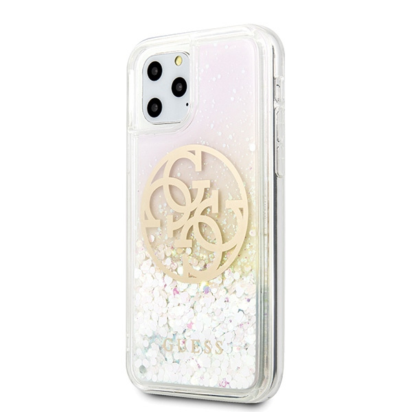 Etui GUESS Apple iPhone 11 Pro Gradient Liquid Glitter Circle Logo Case Złoty Hardcase