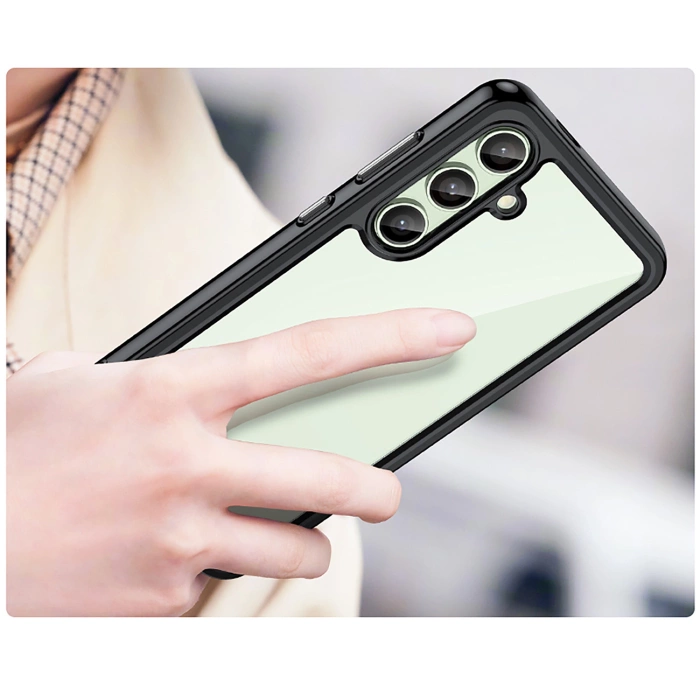 Etui silikonowe Outer Space Case z żelową ramką do Samsung Galaxy S24 FE - czarne