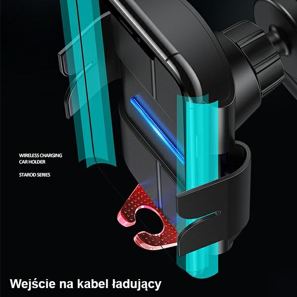 Uchwyt Indukcyjny USAMS Do Kratki Wentylacyjnej 10W Automatic Starod US-CD133 CD133ZJ02 Zielony