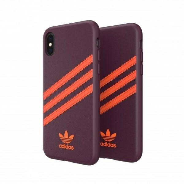 Etui Adidas OR Moulded PU iPhone X/XS bordowo-pomarańczowy/maroon-orange 40561