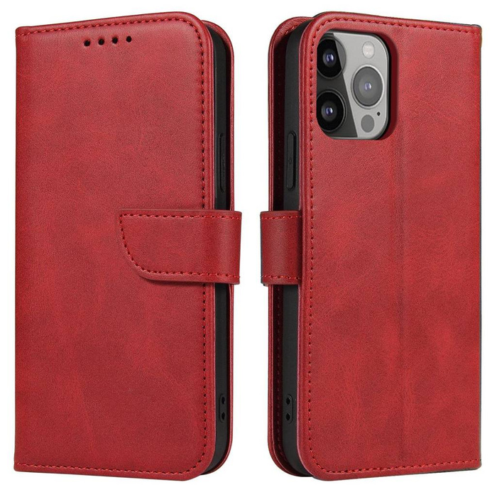 Etui Magnet Case etui Samsung Galaxy S23 pokrowiec z klapką portfel podstawka czerwone Case