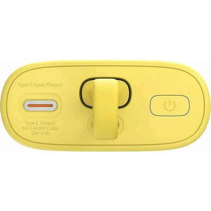 Powerbank BASEUS 5200 mAh z wbudowanym kablem Lightning + kabel USB-C Żółto Różowy
