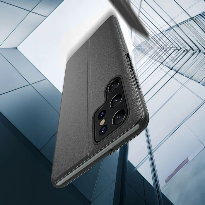 Etui Eco Leather View Case do Samsung Galaxy S24 Ultra z klapką - czarne