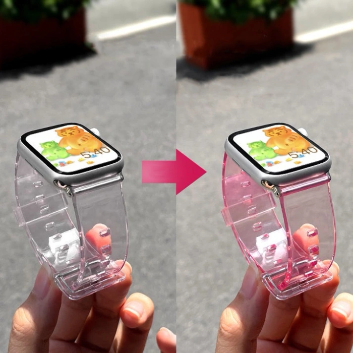 Pasek silikonowy bransoleta bransoletka Strap Light do zegarka Apple Watch 38 / 40 mm - czerwony