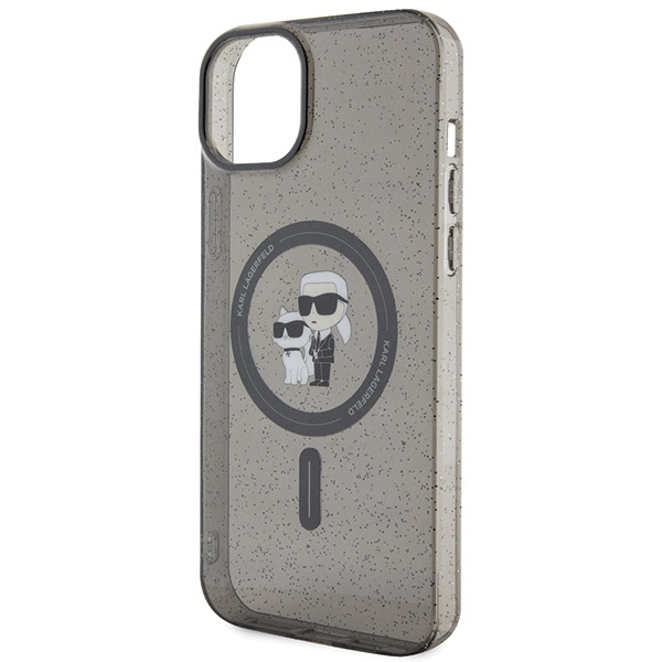 Etui Karl Lagerfeld KLHMP15MHGKCNOK iPhone 15 Plus 6.7" czarny/black hardcase Karl&Choupette Glitter MagSafe Case