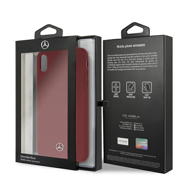 Etui MERCEDES Apple iPhone Xs Max Silicone Line Czerwony Hardcase